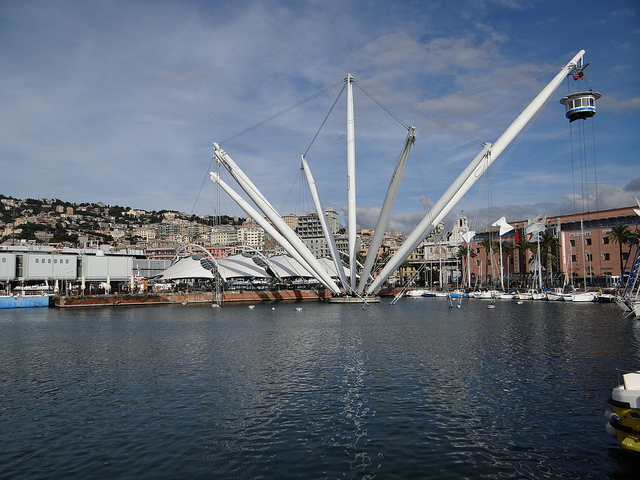 The Biga Elevator Ride in Genoa Harbour Italy