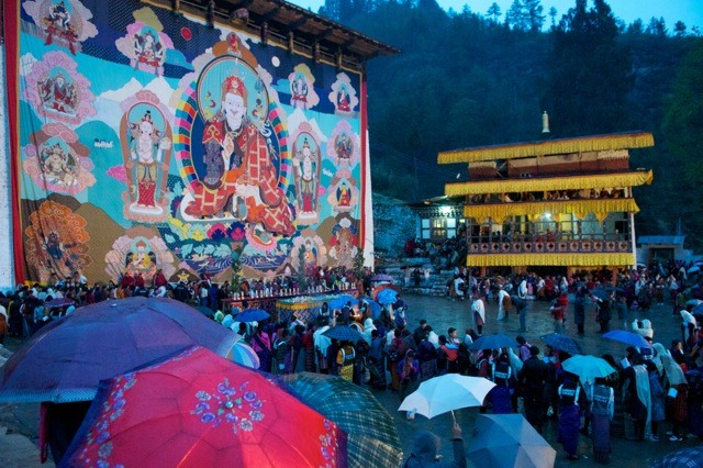 The Thangka is unfurled just once a year pre-dawn