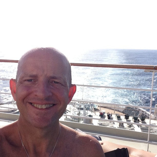 Gary Bembridge On Queen Mary 2 Deck Caribbean Sea