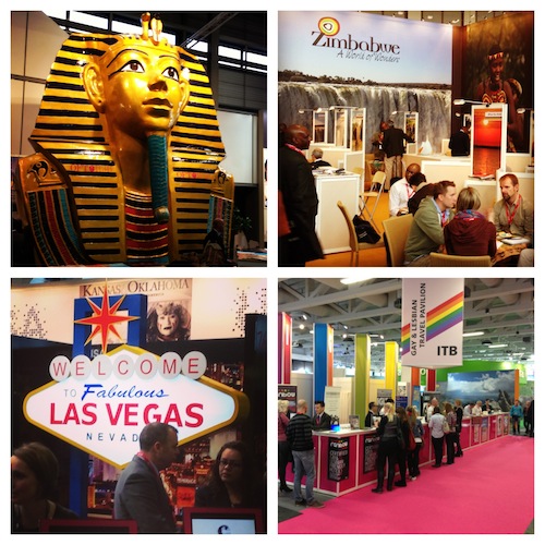 ITB Berlin. Some of the stands that caught my eye. Egypt, Zimbabwe, Las Vegas and LGBT Travel