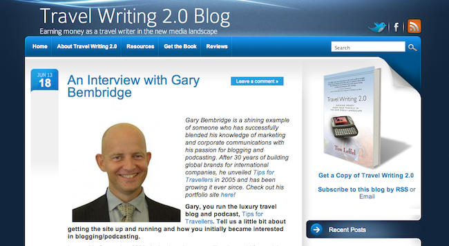 Gary Bembridge Travel Writing 2.0