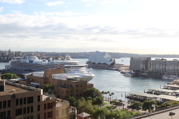 Diamond Princess Cruise Ship from Room 1609 Four Seasons Sydney
