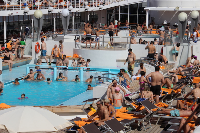 MSC Cruises Lirica Deck 11 is the hub of the ship on sunny days