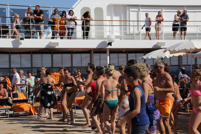 MSC Cruises Lirica Passengers would always get involved in the on-deck entertainment, dances and competitions