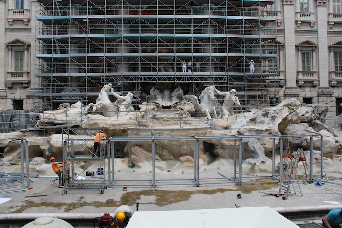 Trevi Fountain Rome under going renovations