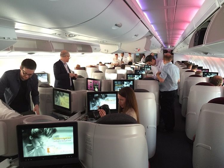 Qatar Airway A380 Business Class Cabin