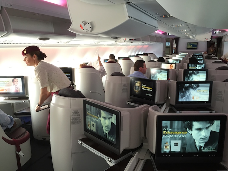 Qatar Airways A380 Business Class Cabin