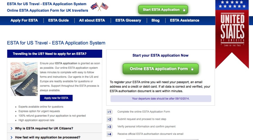 application-esta home page