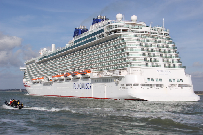 P&O Cruises Britannia Arriving in Southampton