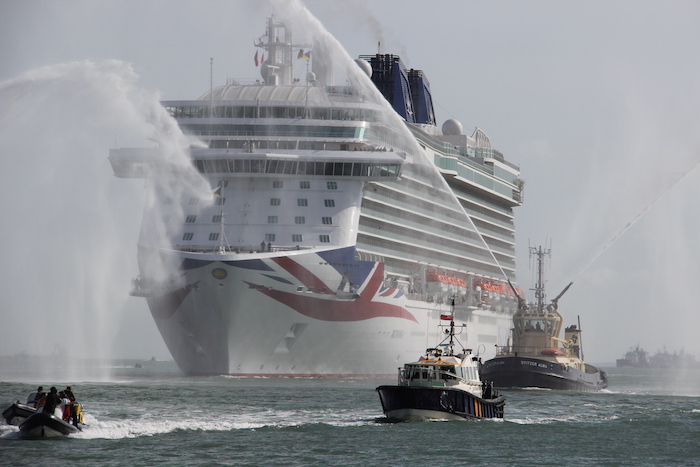 P&O Cruises Britannia Arriving in Southampton