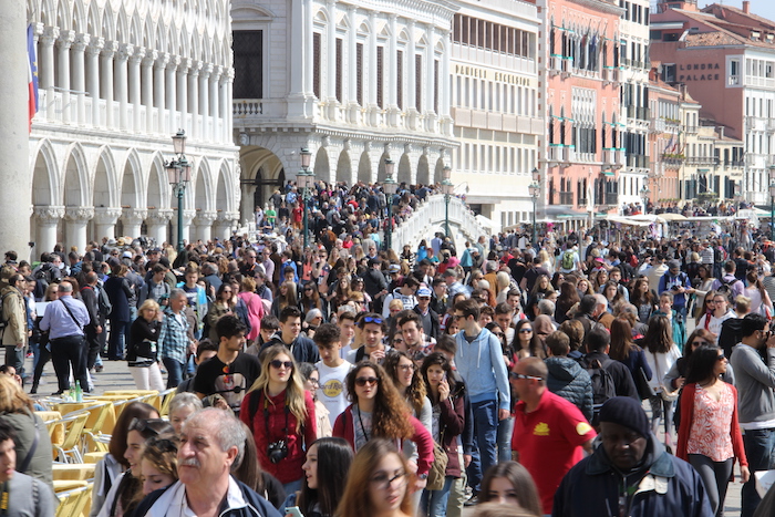 Crowds in Piazza San Marco (St Marks Square) Venice