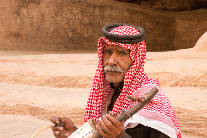 Old Bedouin musician Little Petra Jordan