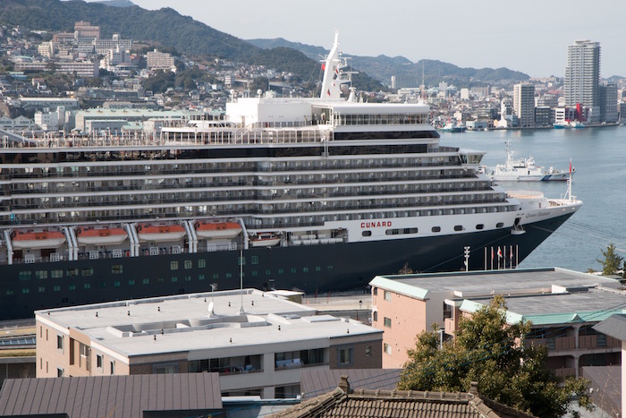 Cunard Queen Elizabeth in Nagasaki Japan