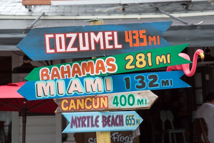 Direction Sign in Key West Florida. Saw on my Escorted Tour of Florida