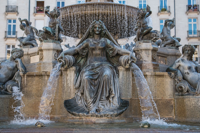 Fountain in Nantes Place Royale France