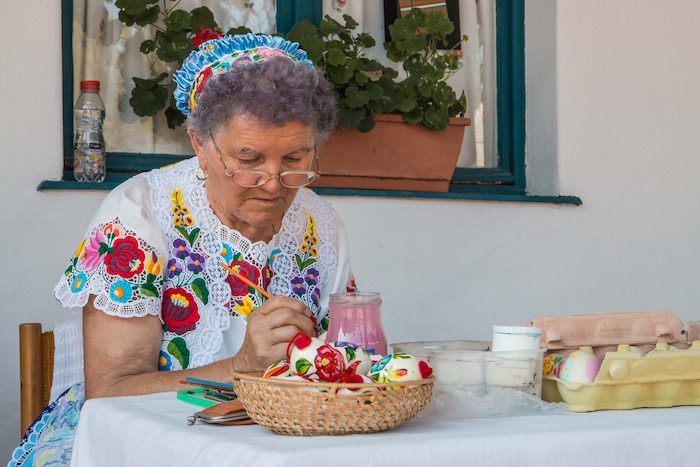 Egg Painter at the Folk House Kalocsa Hungary