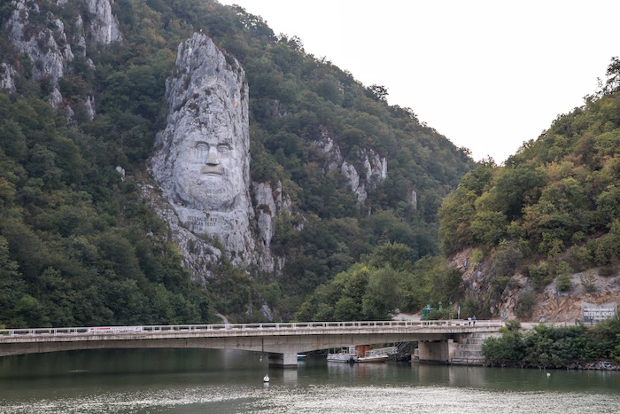 Cliff carving of Decebalus in Kazans Danube on Romania / Serbia Border