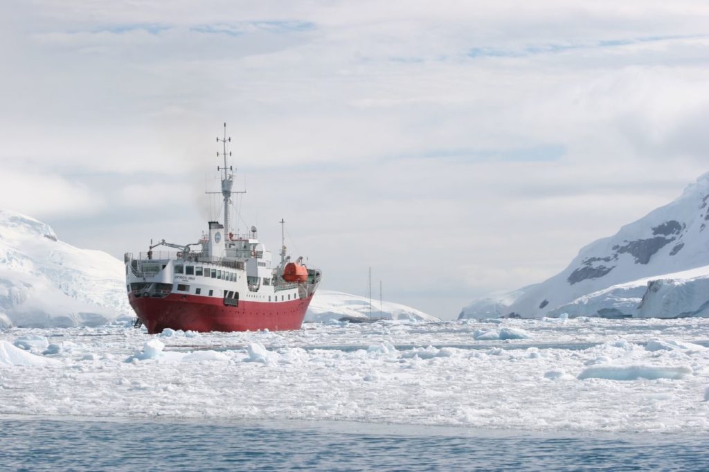 Ship in Antarctica