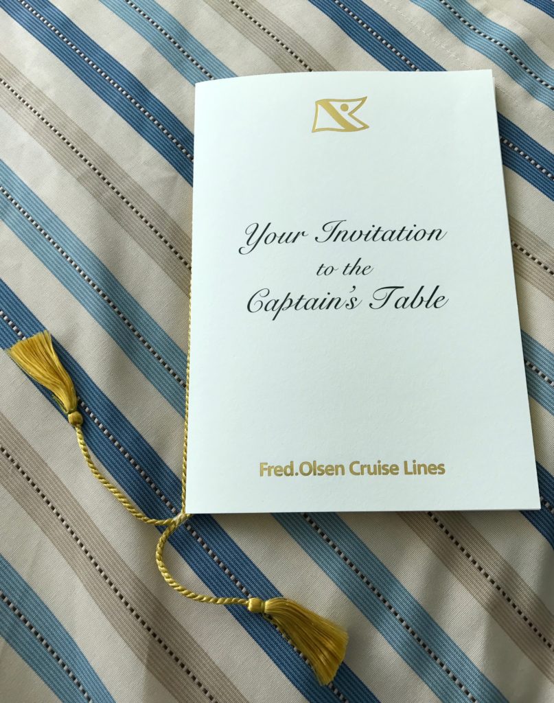 Fred Olsen Captain's Table Invitation