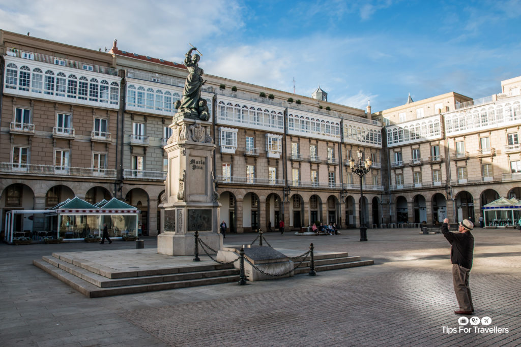 Statue of Maria Pita in La Coruna Spain