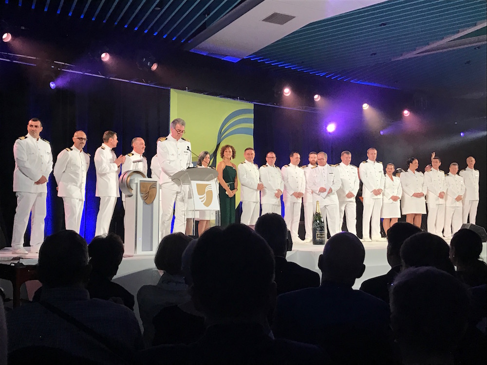Officers of Seabourn Sojourn and Seabourn Encore at Seabourn Encore Naming Singapore
