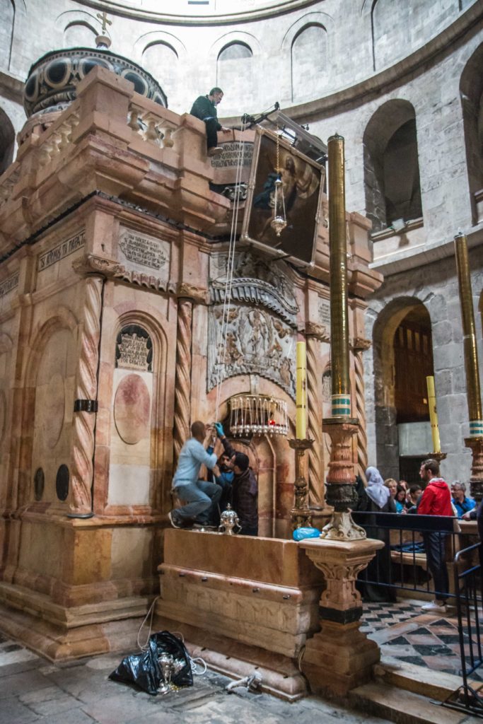 Tomb of Jesus in Church of the Holy Sepulchre Jerusalem Israel