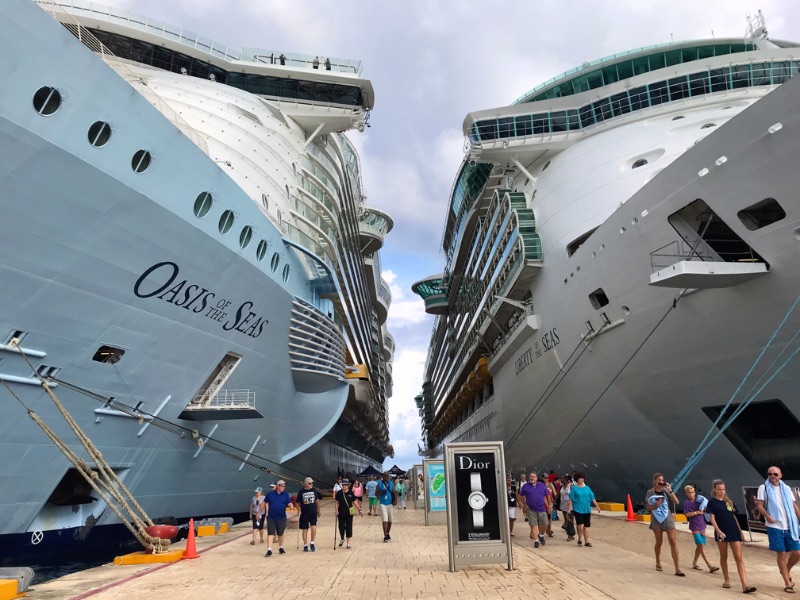 Passengers boarding cruise ships