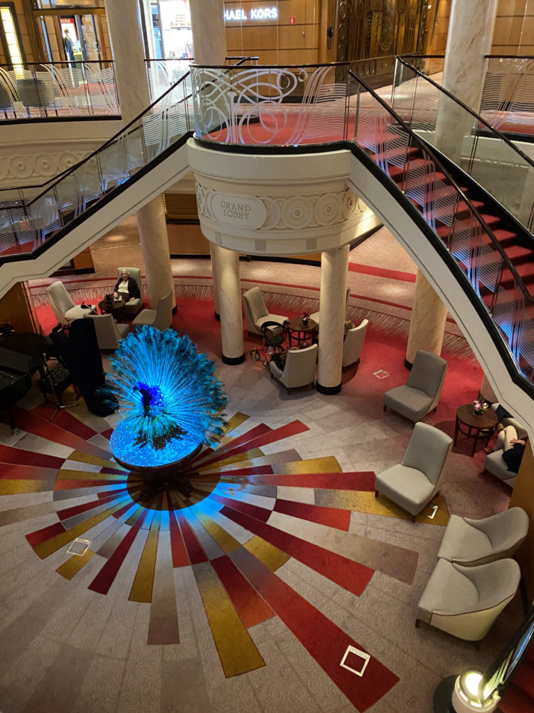 grand lobby Cunard QM2 Queen Mary 2 ship